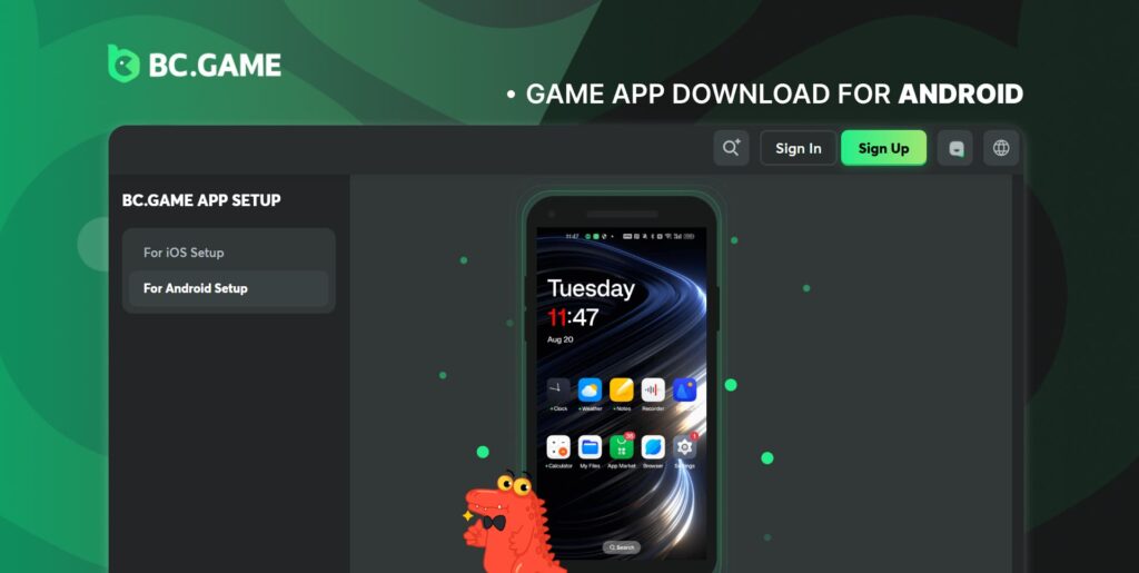 The BC game app is still under development for Android