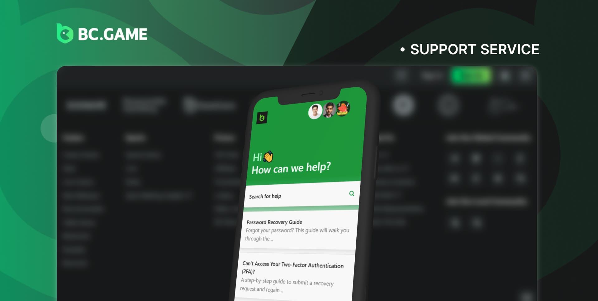 BC Game online casino support contacts